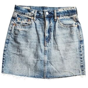 Gap Icon Denim Distressed Mini Skirt 24" XS‎